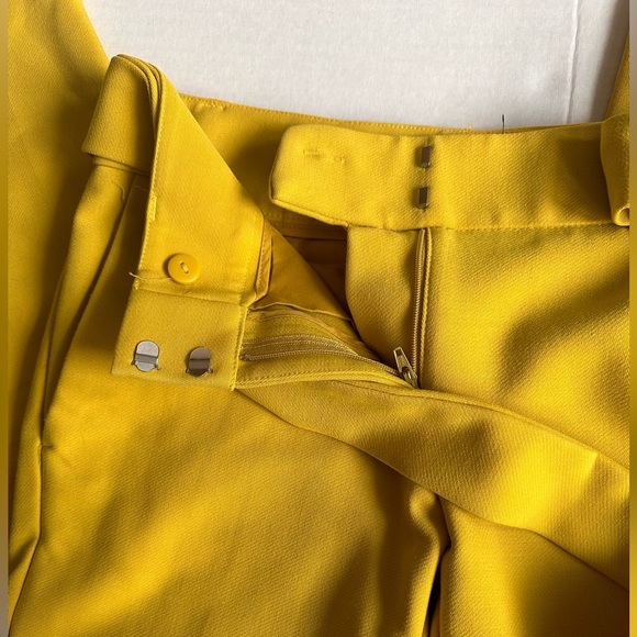 Loft Marisa Slim Tie-Waist Dress Pants Trousers - Solar Mustard Yellow petite 0 - Picture 4 of 6